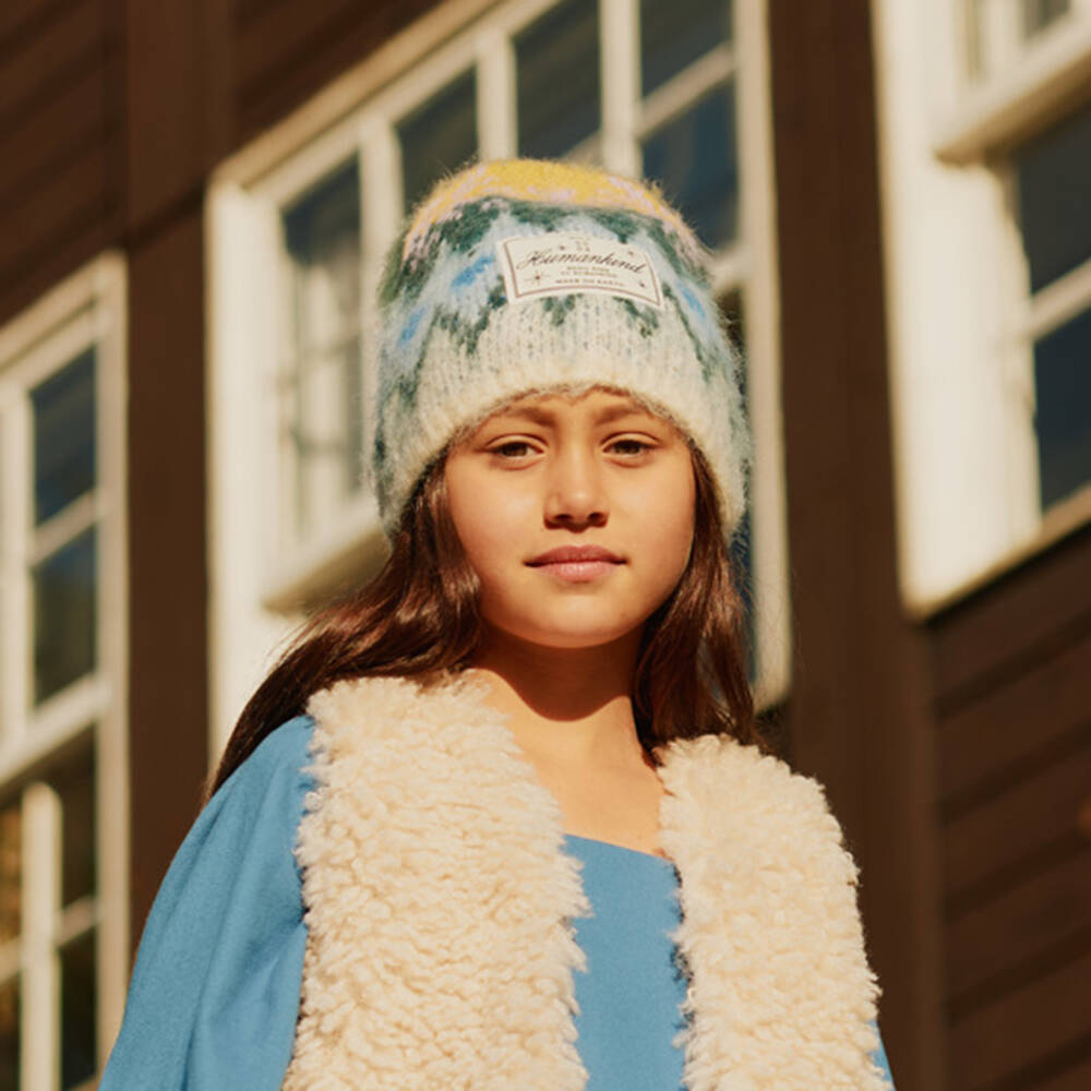 Molo-Шапка-бини кремово-синяя Фэр айл для девочек | Childrensalon