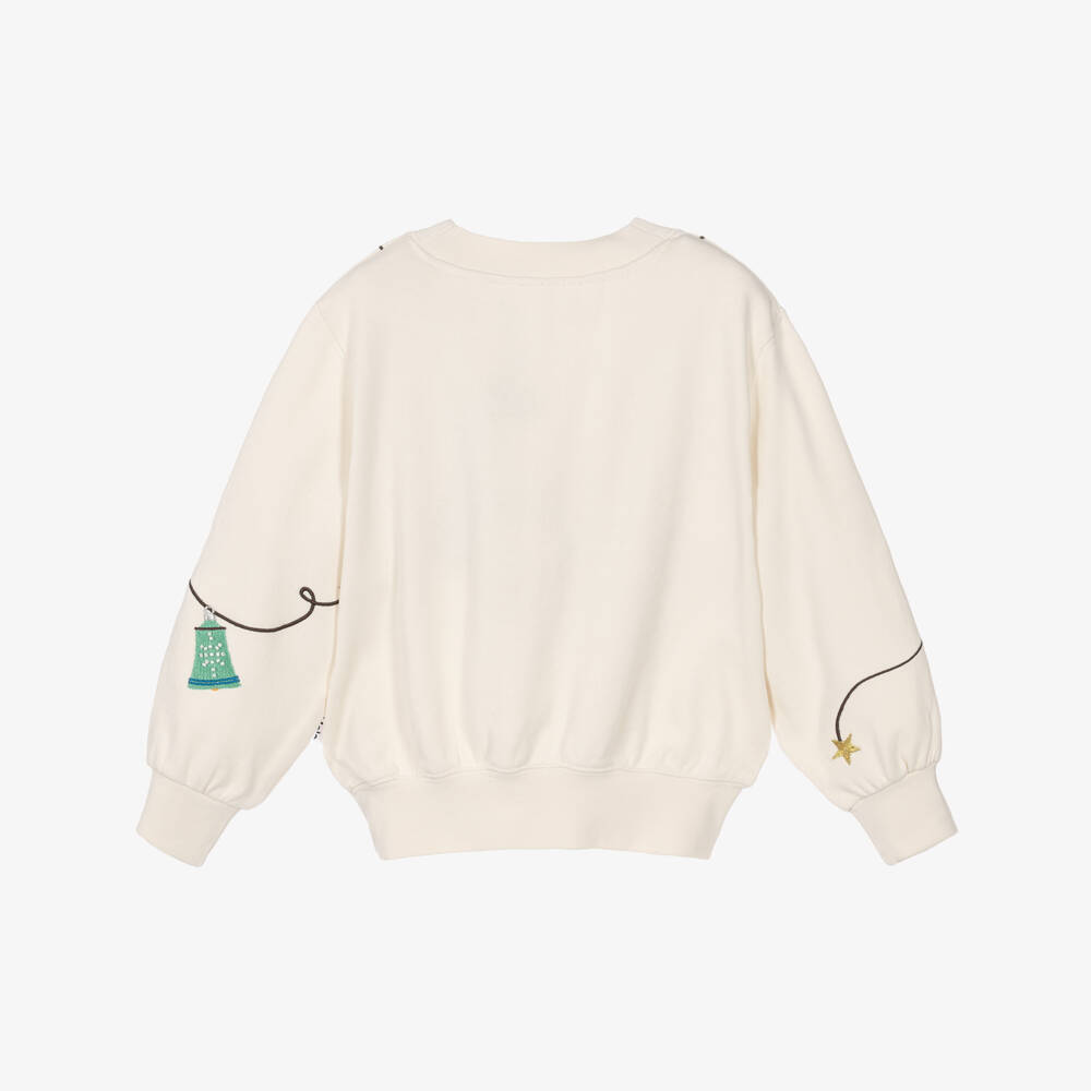 Molo-Girls Ivory Christmas Decoration Sweatshirt | Childrensalon