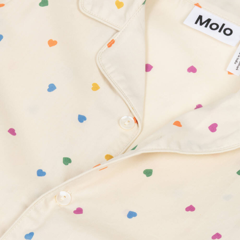 Molo-بيجاما بطبعة قلوب لون عاجي للبنات  | Childrensalon