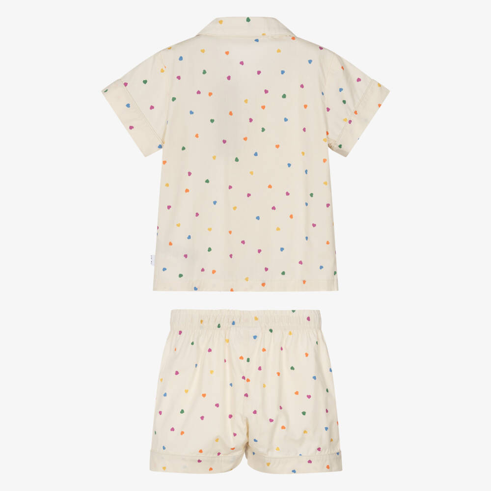 Molo-بيجاما بطبعة قلوب لون عاجي للبنات  | Childrensalon