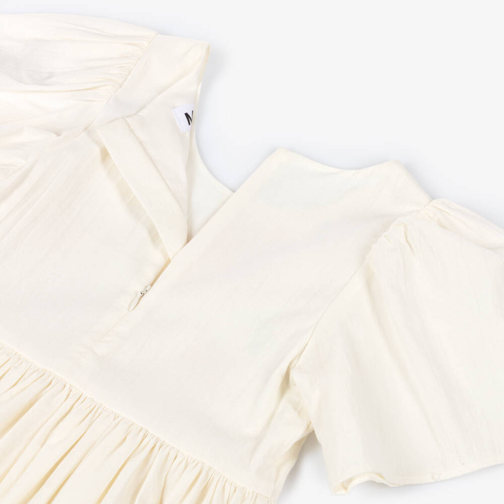 Molo-Платье кремовое из хлопка с вышитыми бабочками для девочек | Childrensalon