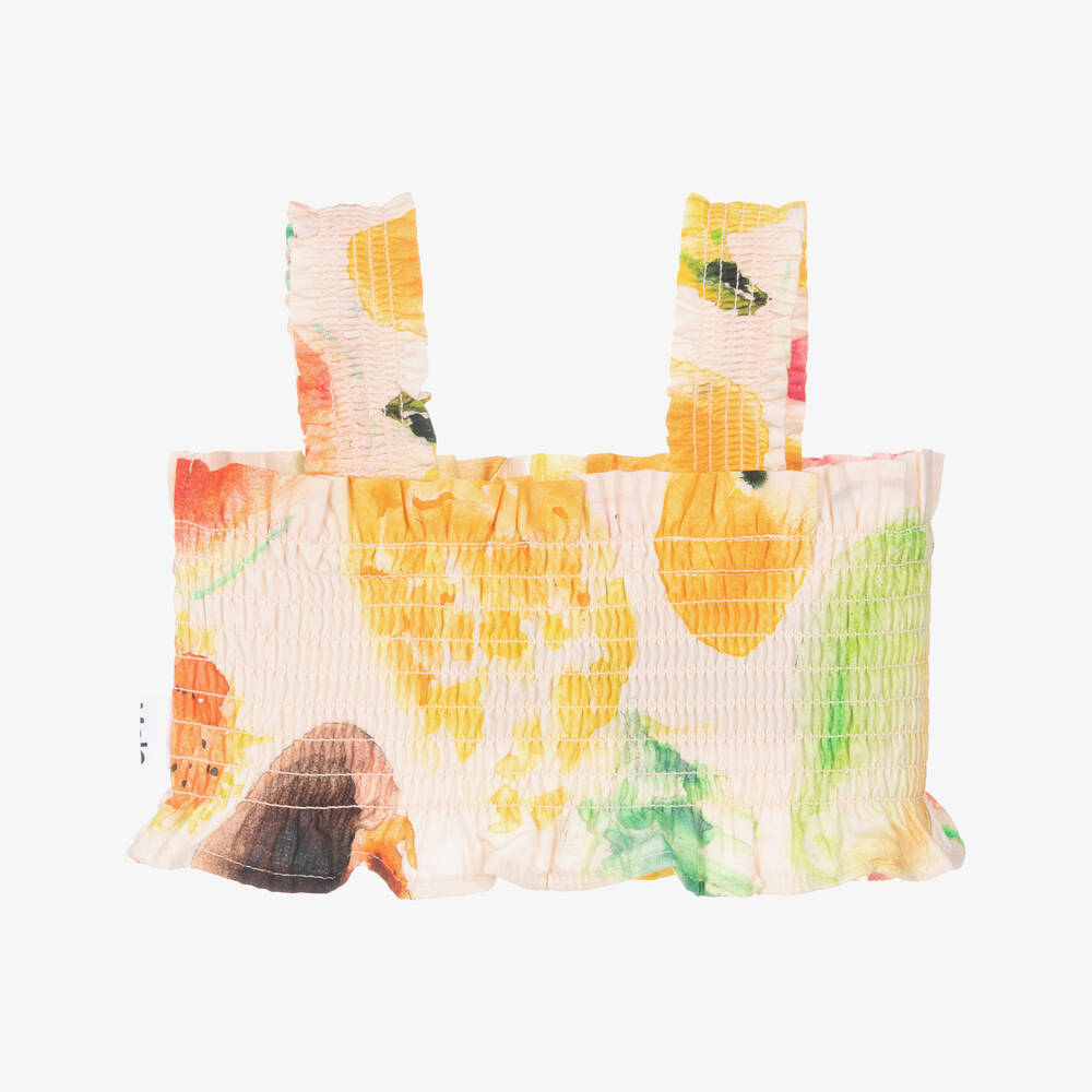 Molo-توب بطبعة فواكه استوائية قطن لون عاجي | Childrensalon