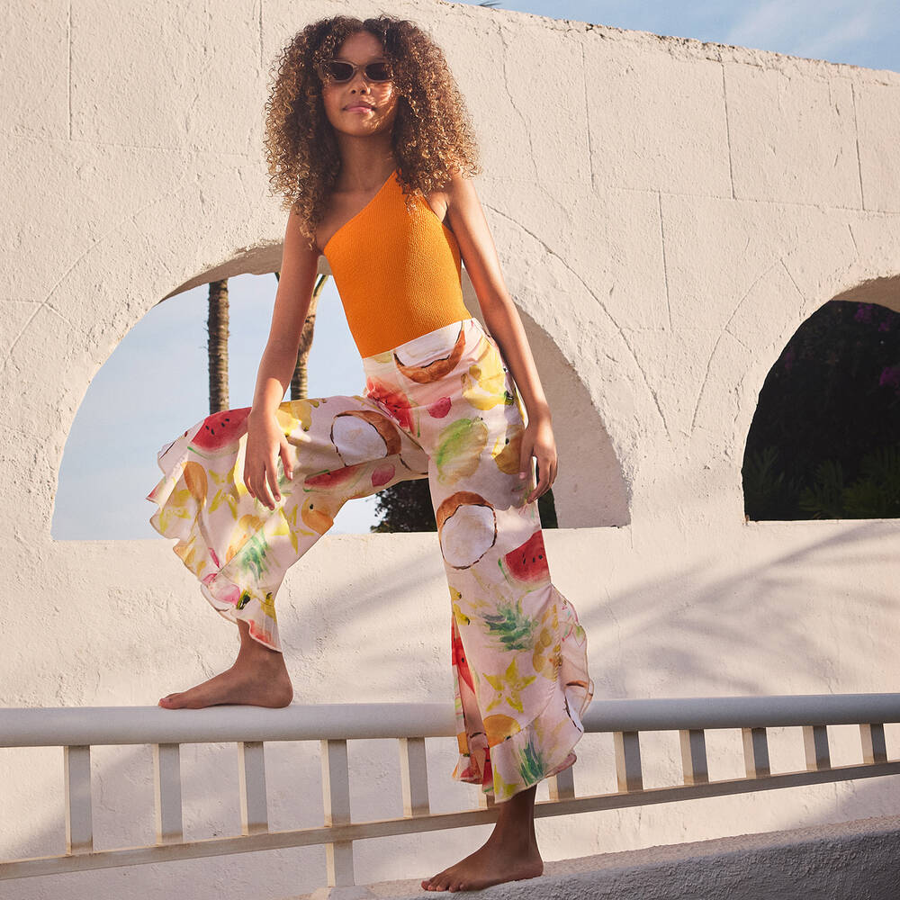 Molo-بنطلون بطبعة فواكه استوائية لون عاجي | Childrensalon