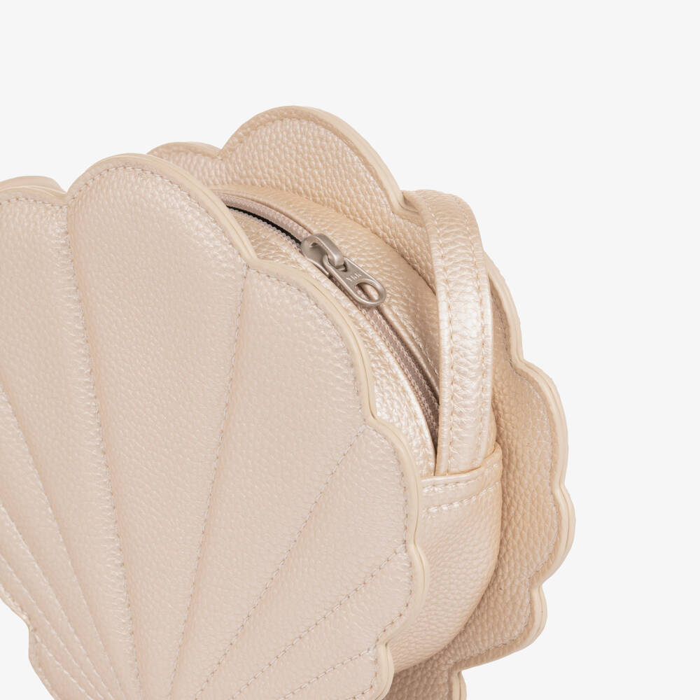 Molo-Girls Ivory Faux Leather Seashell Shoulder Bag (19cm) | Childrensalon