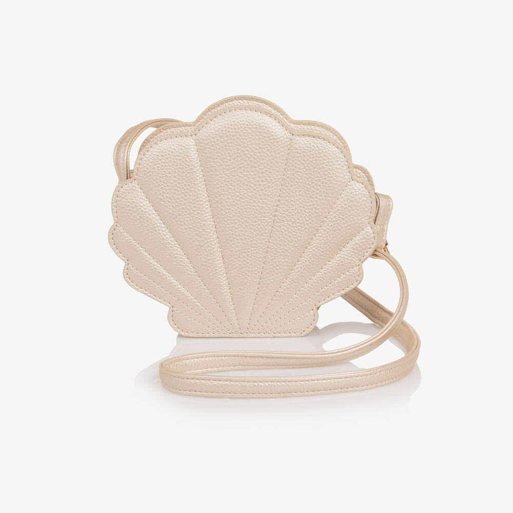 Molo-Girls Ivory Faux Leather Seashell Shoulder Bag (19cm) | Childrensalon