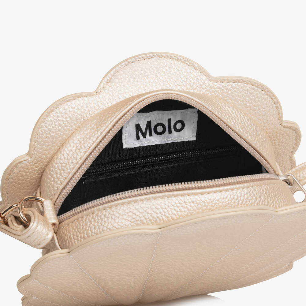 Molo-Girls Ivory Faux Leather Seashell Shoulder Bag (19cm) | Childrensalon