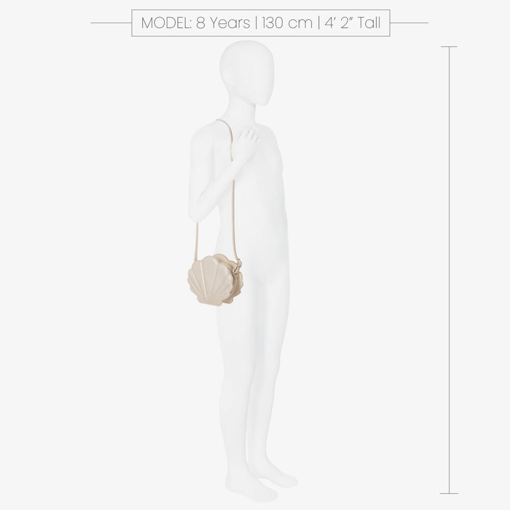 Molo-Girls Ivory Faux Leather Seashell Shoulder Bag (19cm) | Childrensalon