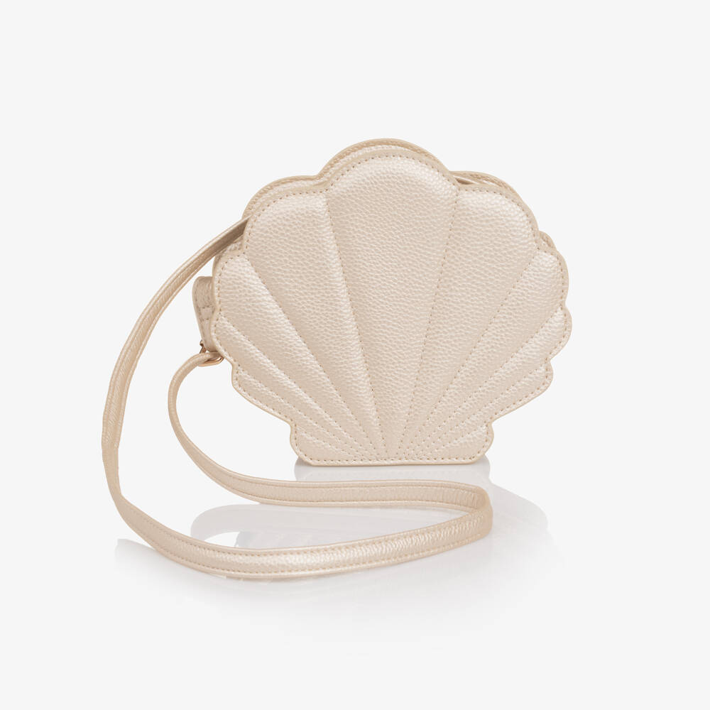 Molo-Girls Ivory Faux Leather Seashell Shoulder Bag (19cm) | Childrensalon