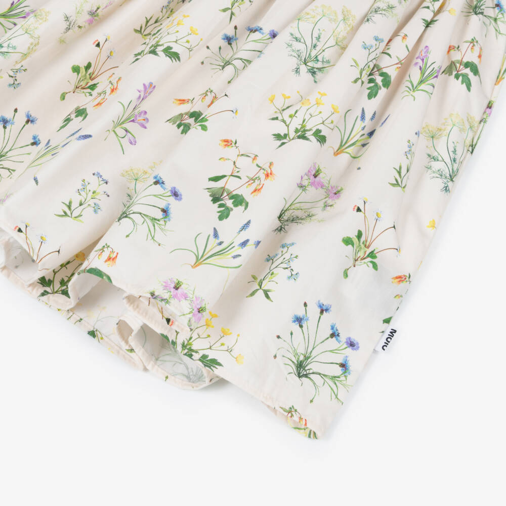 Molo-Girls Ivory Floral Print Organic Cotton Skirt | Childrensalon