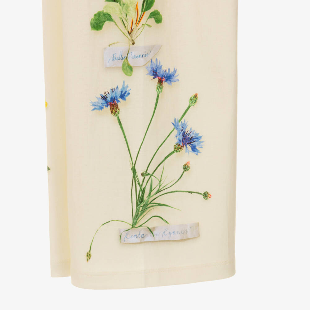 Molo-Girls Ivory Floral Print Wide-Leg Organic Cotton Joggers | Childrensalon