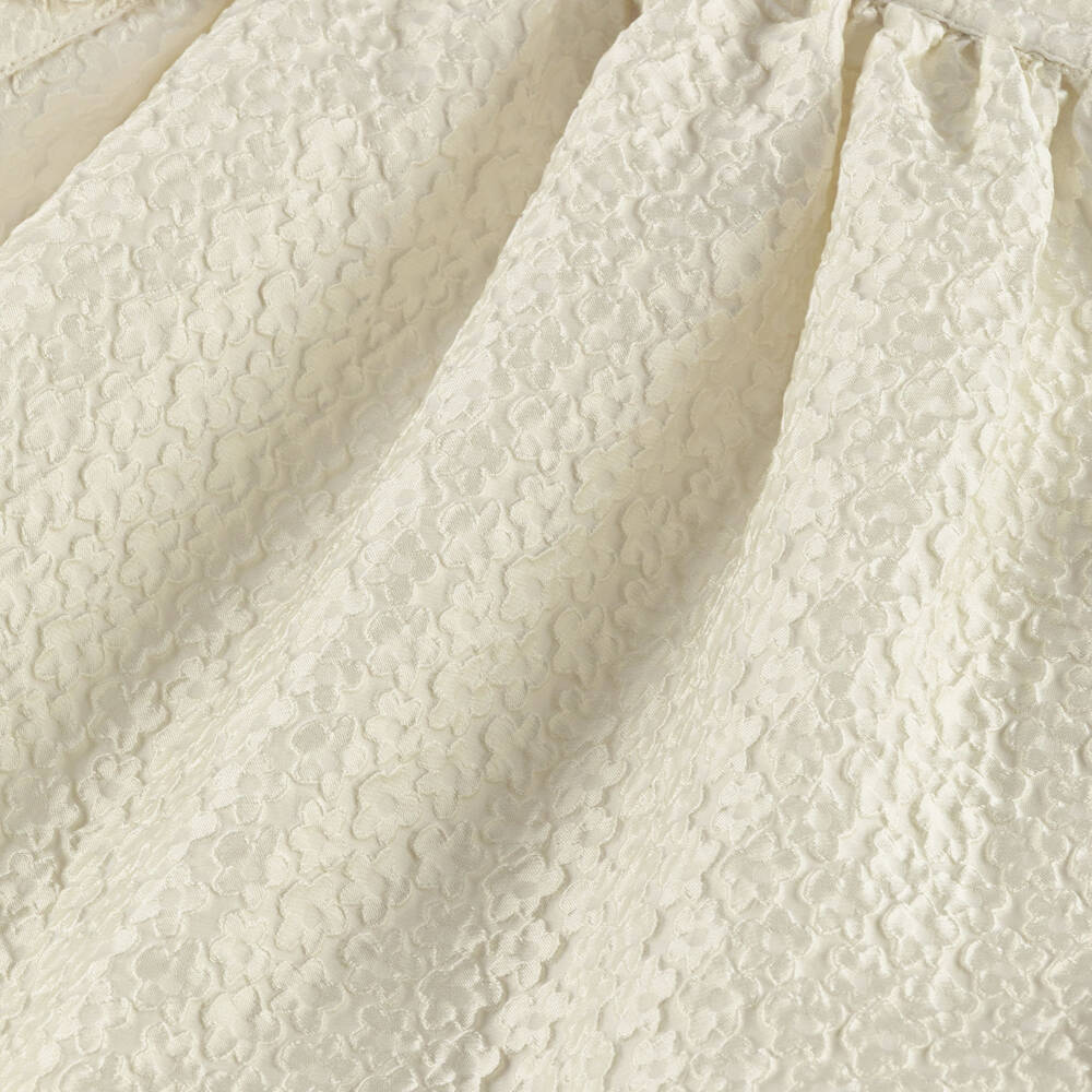 Molo-Girls Ivory Floral Satin Jacquard Skirt | Childrensalon