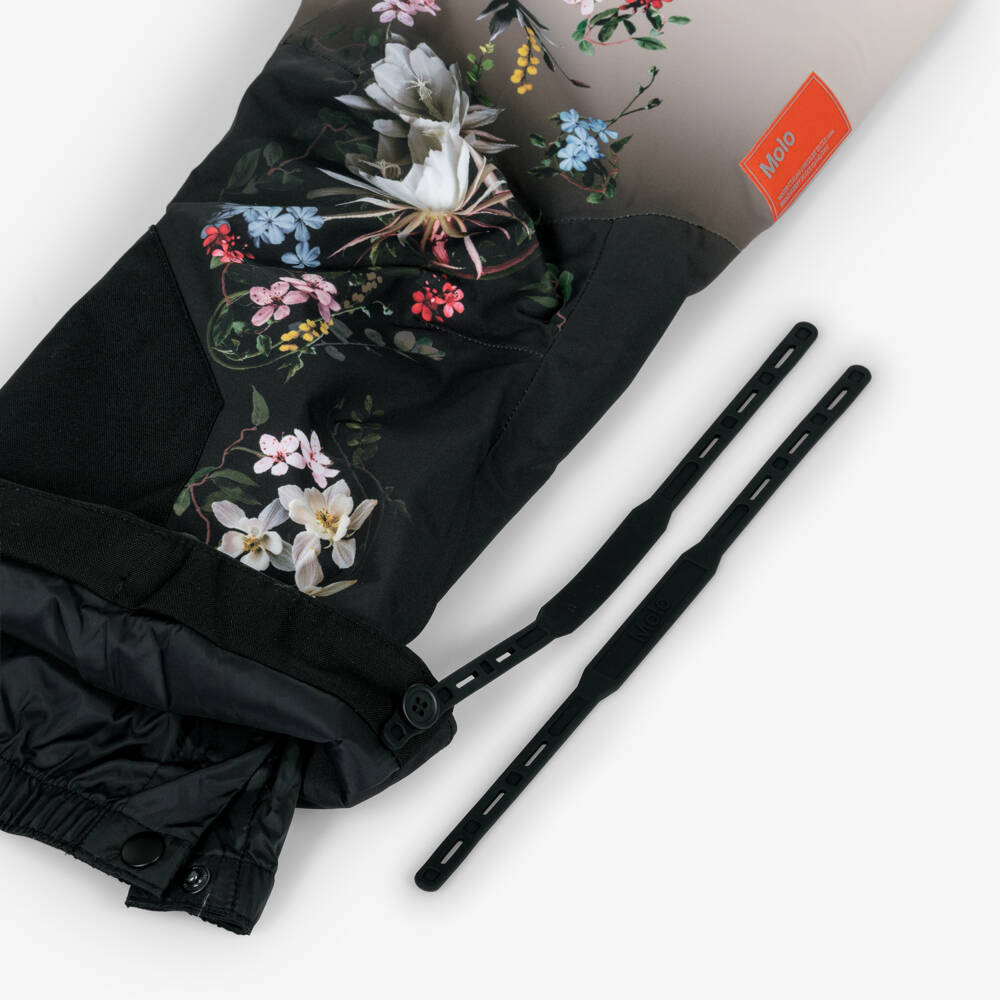 Molo-Girls Ivory Floral Technical & Waterproof Ski Trousers | Childrensalon