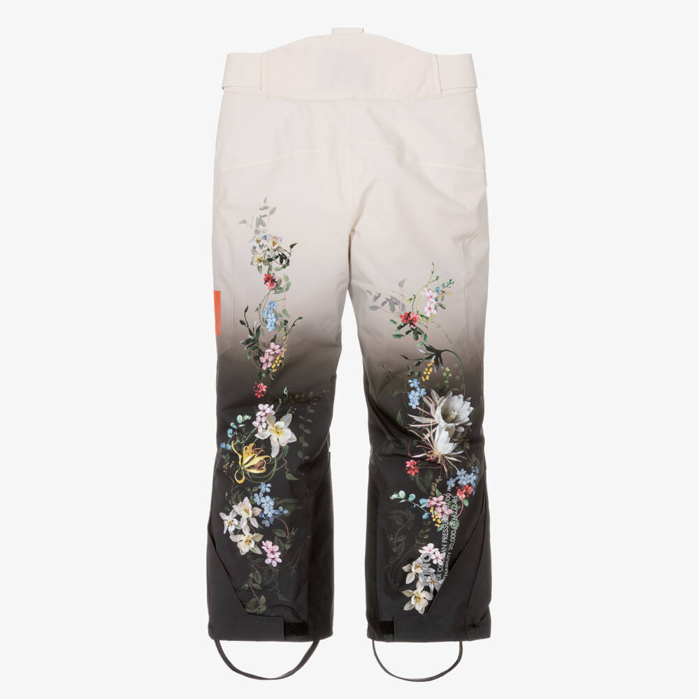 Molo-Girls Ivory Floral Technical & Waterproof Ski Trousers | Childrensalon
