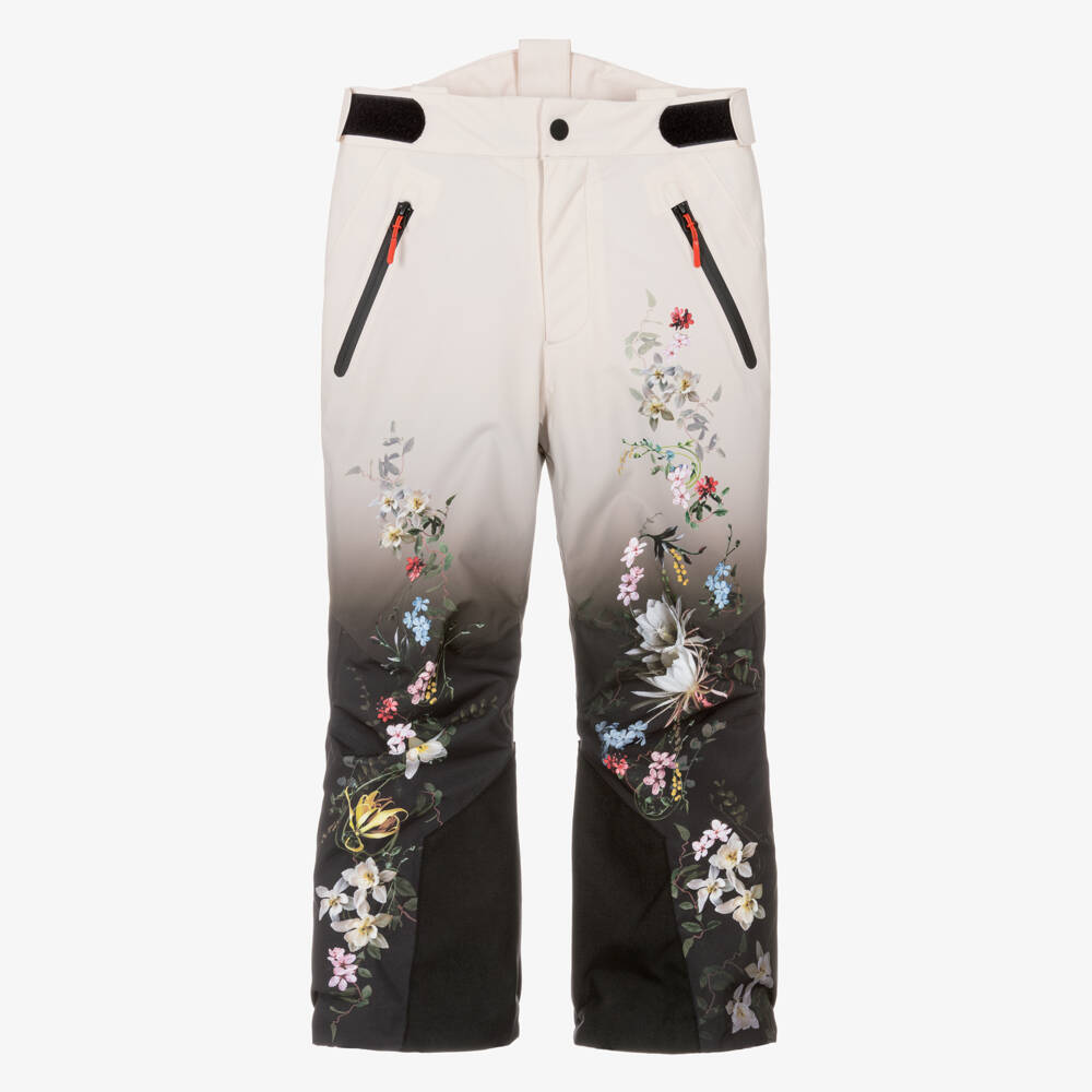 Molo-Girls Ivory Floral Technical & Waterproof Ski Trousers | Childrensalon