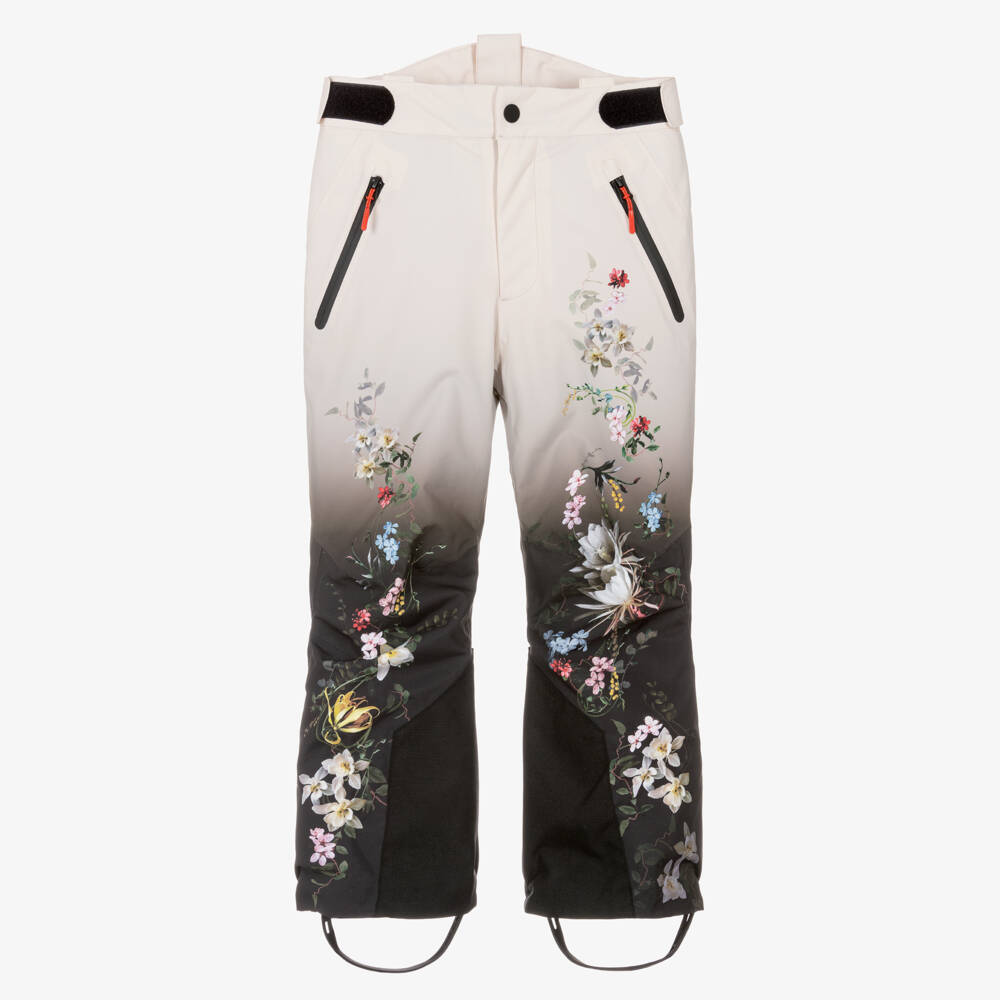 Molo-Girls Ivory Floral Technical & Waterproof Ski Trousers | Childrensalon