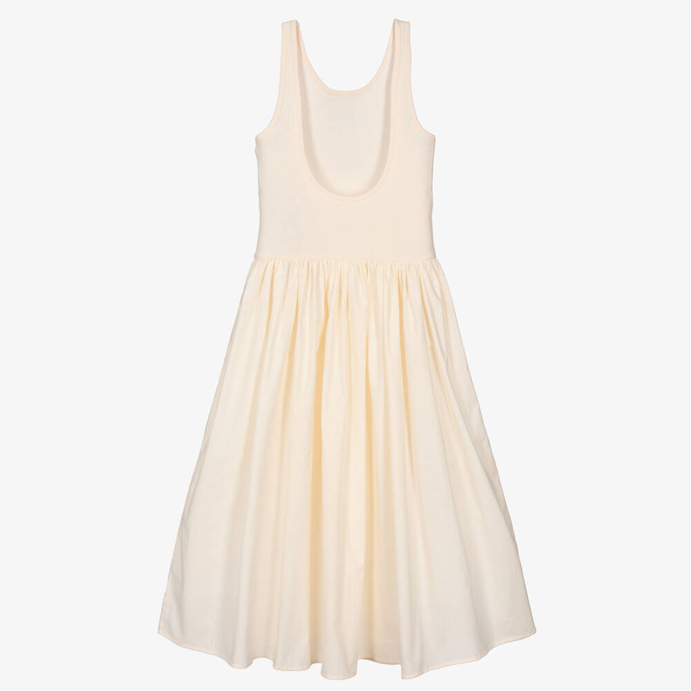 Molo-Girls Ivory Organic Cotton Sleeveless Dress | Childrensalon