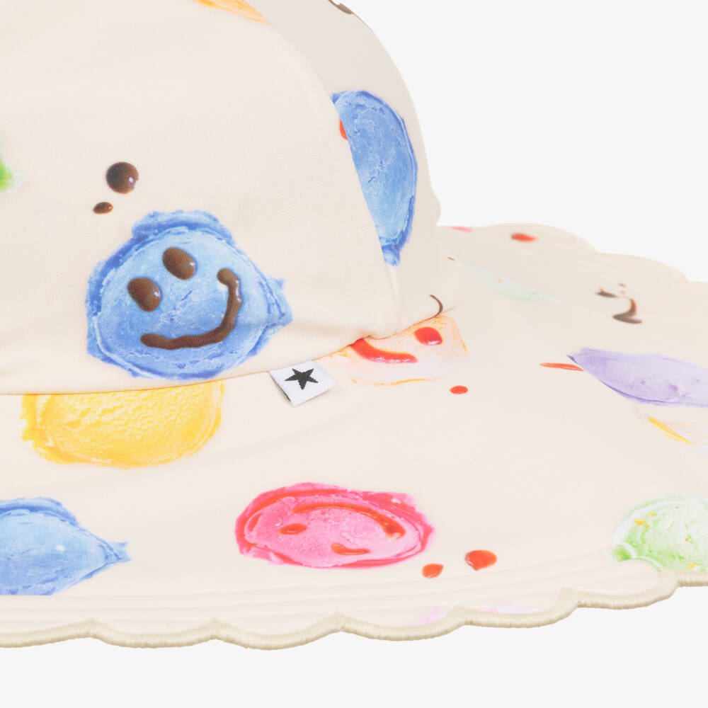 Molo-Girls Ivory Smiling Ice Cream Scoops Swim Hat (UPF50+) | Childrensalon