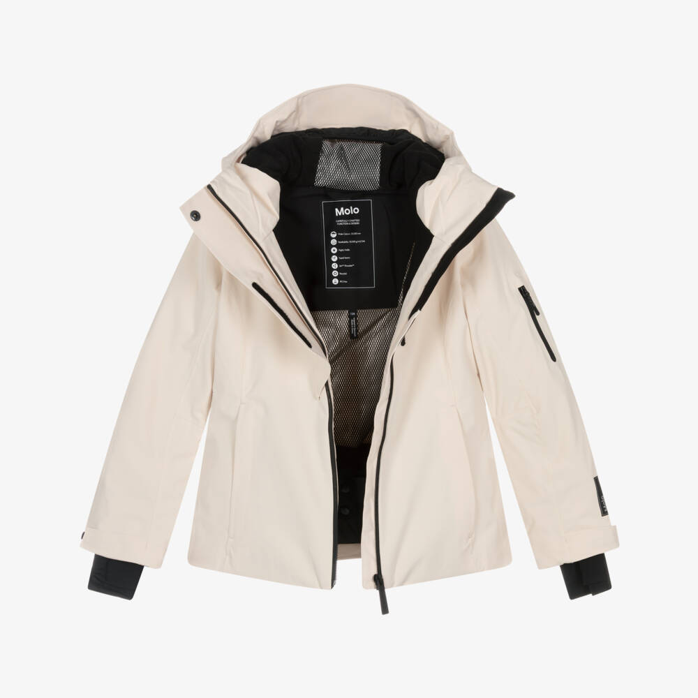 Molo-Girls Ivory Technical Ski Jacket | Childrensalon