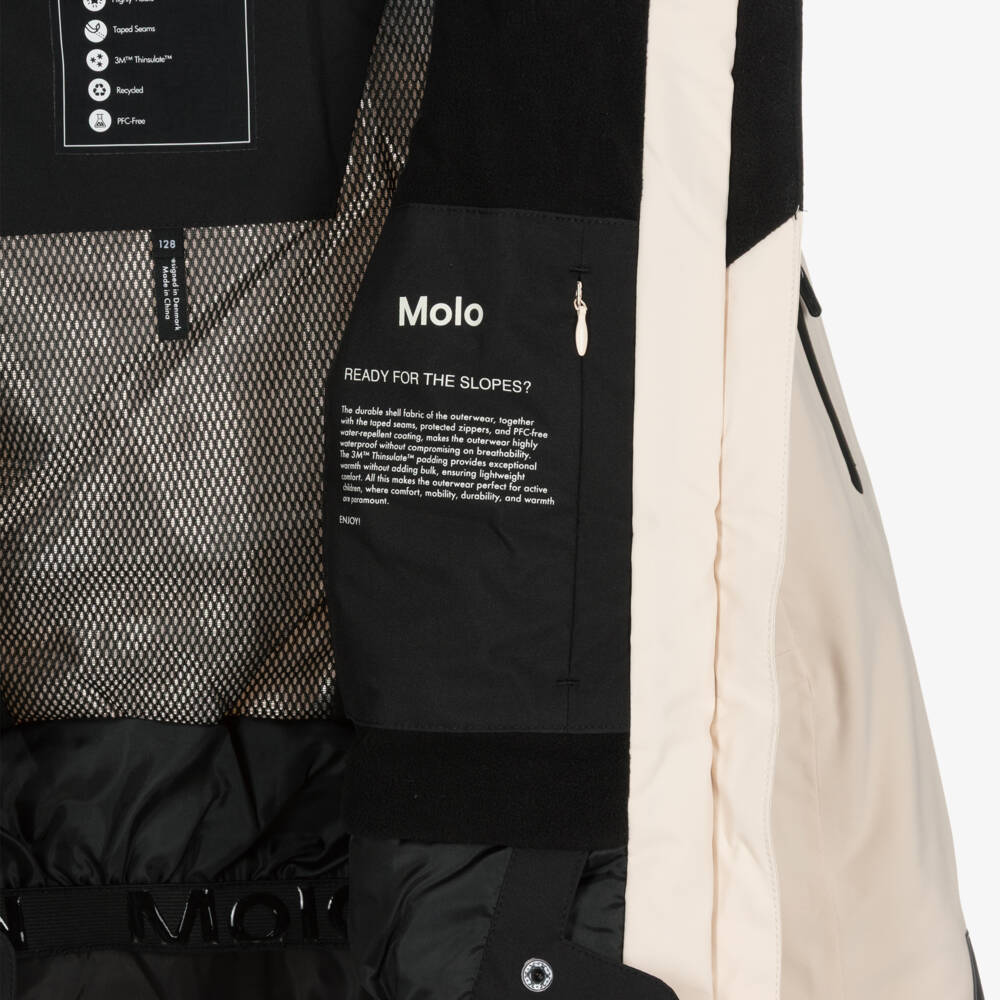 Molo-Girls Ivory Technical Ski Jacket | Childrensalon