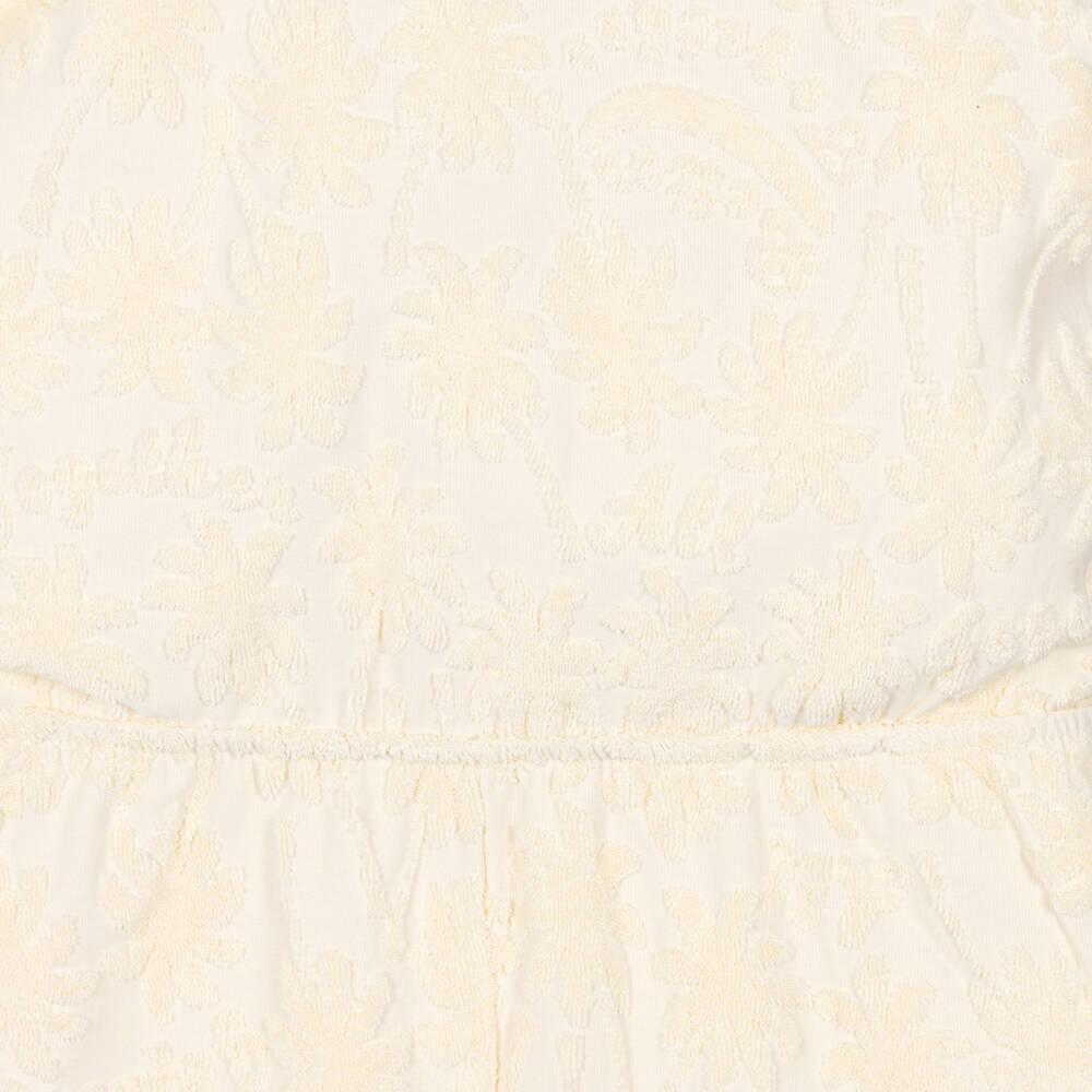 Molo-Girls Ivory Terry Jacquard Beach Playsuit | Childrensalon