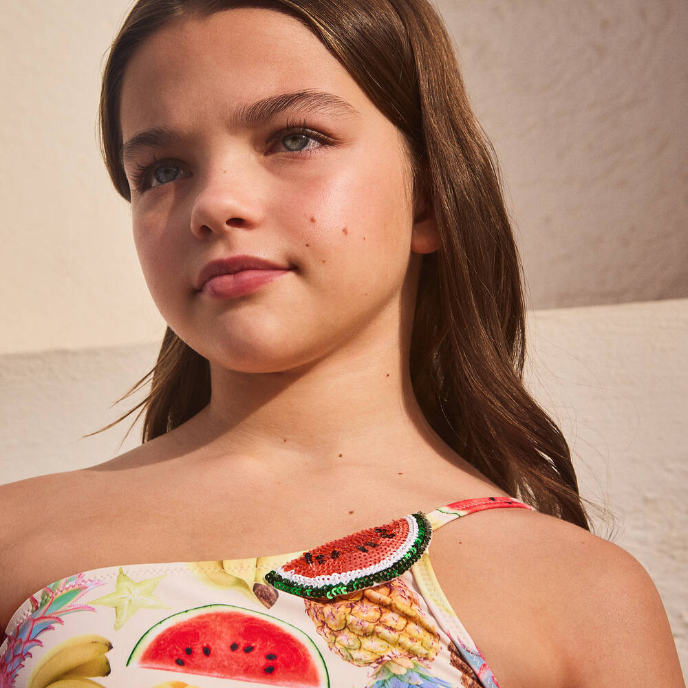 Molo-Girls Ivory Tropical Fruit Bikini (UPF50+) | Childrensalon