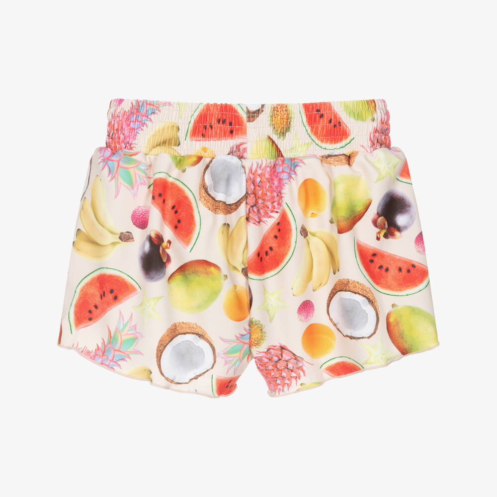 Molo-شورت بناتي بطبعة فواكه استوائية لون عاجي (+UPF50) | Childrensalon