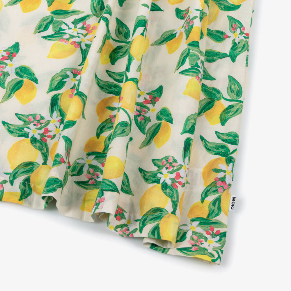 Molo-Girls Ivory & Yellow Lemon Print Beach Dress | Childrensalon