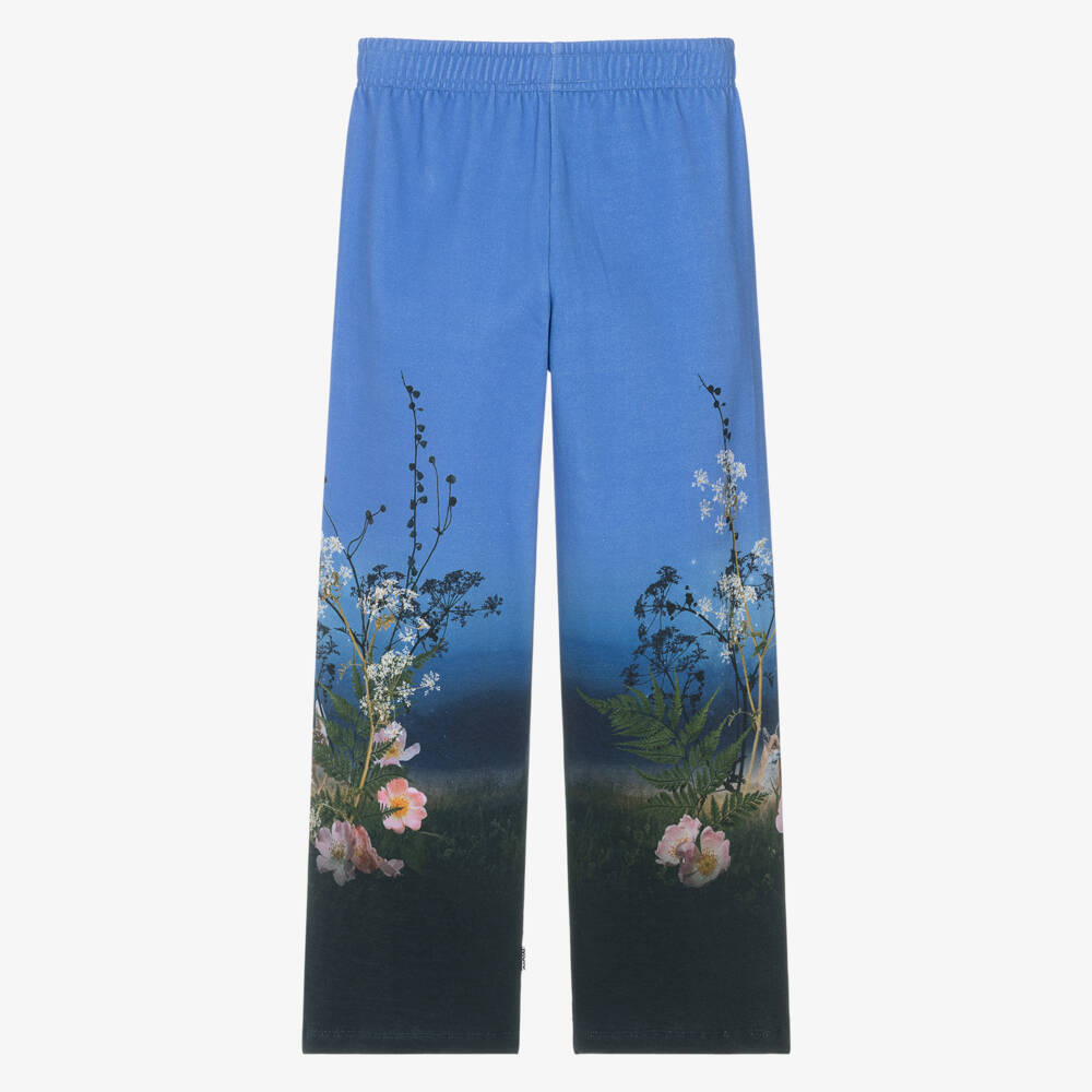 Molo-Girls Lavender Blue Organic Cotton Wide-Leg Sweatpants | Childrensalon