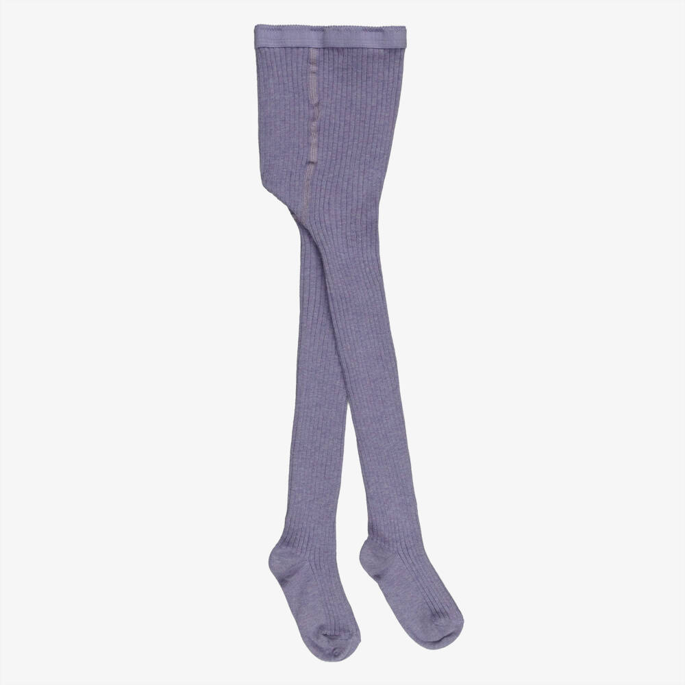 Molo-Girls Lavender Purple Ribbed Tights | Childrensalon