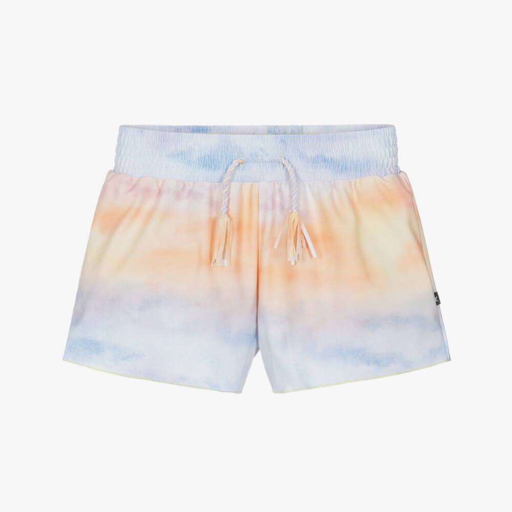 Molo-Girls Lilac & Orange Swim Shorts (UPF50+) | Childrensalon