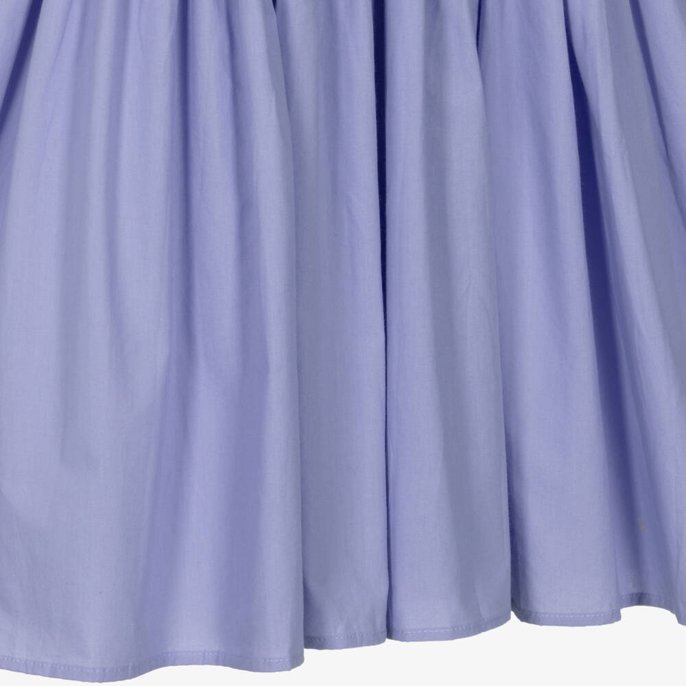 Molo-Girls Lilac Organic Cotton Ruffle Shoulder Dress | Childrensalon
