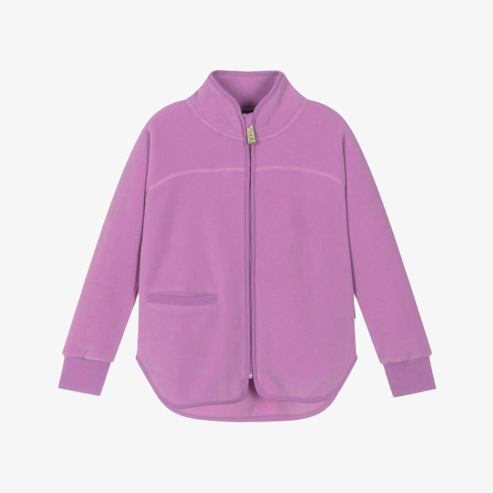 Molo-Girls Lilac Pink Fleece Zip-Up Top | Childrensalon