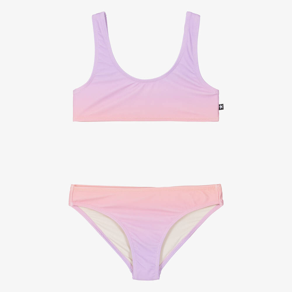 Molo-Girls Lilac & Pink Ombré Bikini (UPF50+) | Childrensalon