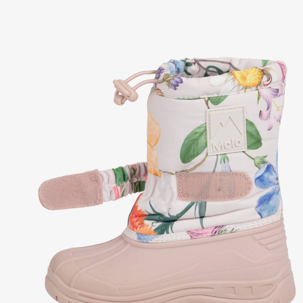 Molo-Girls Lilac Pink Wildflower Print Snow Boots | Childrensalon