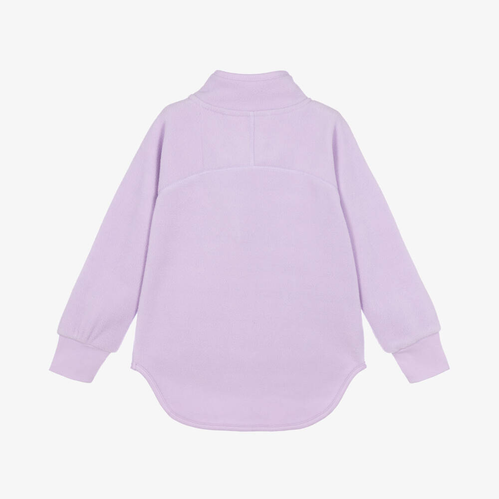 Molo-Girls Lilac Purple Embroidered Zip Up Top | Childrensalon