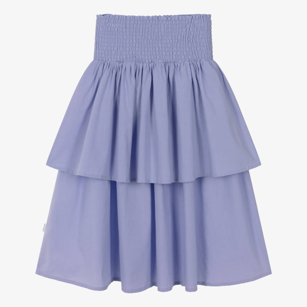 Molo-Girls Lilac Tiered Cotton Skirt | Childrensalon
