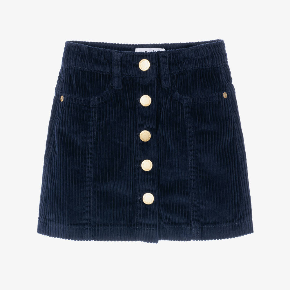 Molo-Girls Navy Blue Corduroy Skirt | Childrensalon
