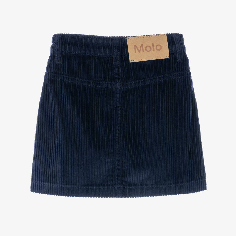 Molo-Girls Navy Blue Corduroy Skirt | Childrensalon