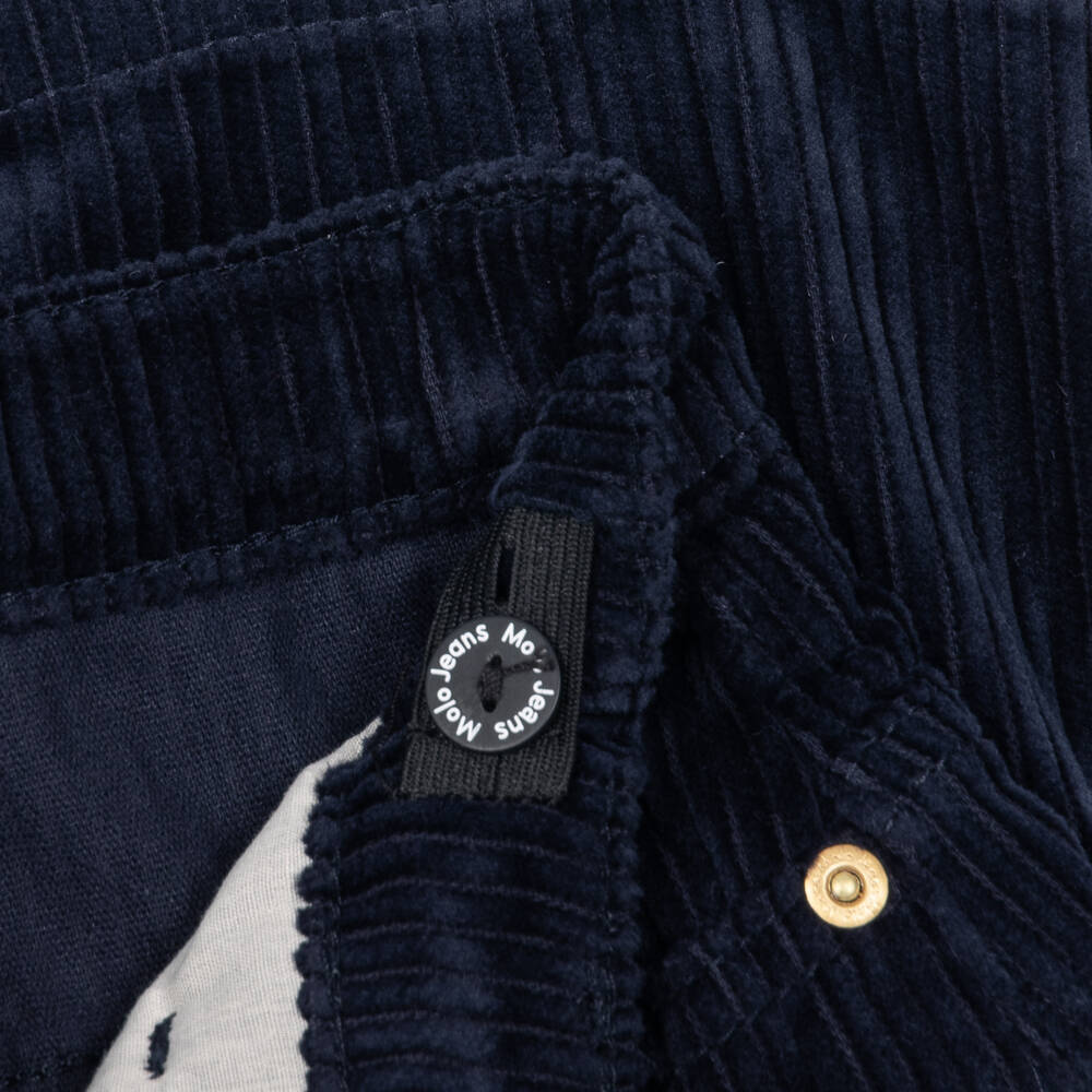 Molo-Girls Navy Blue Corduroy Skirt | Childrensalon