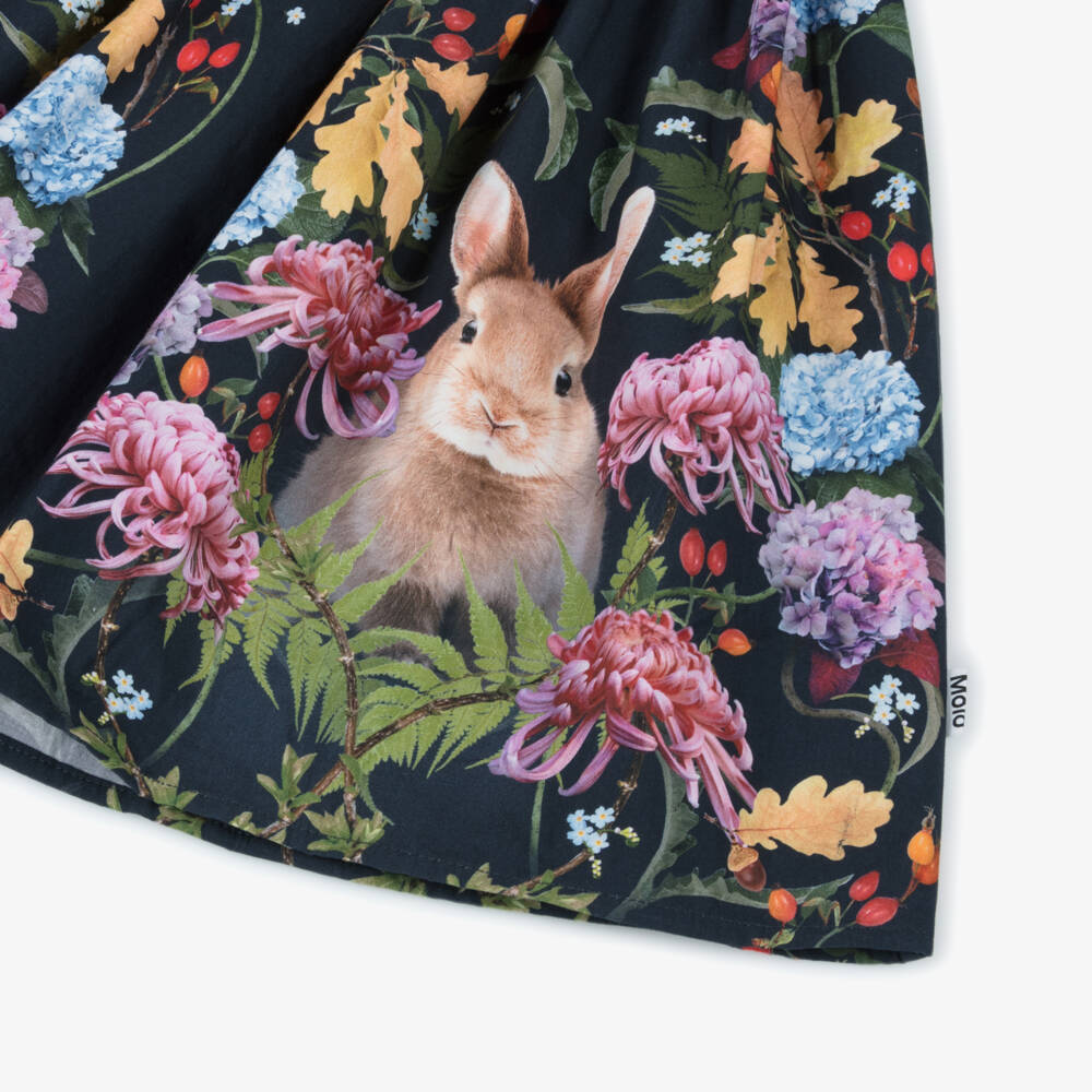 Molo-تنورة بطبعة زهور قطن بوبلين لون كحلي للبنات | Childrensalon