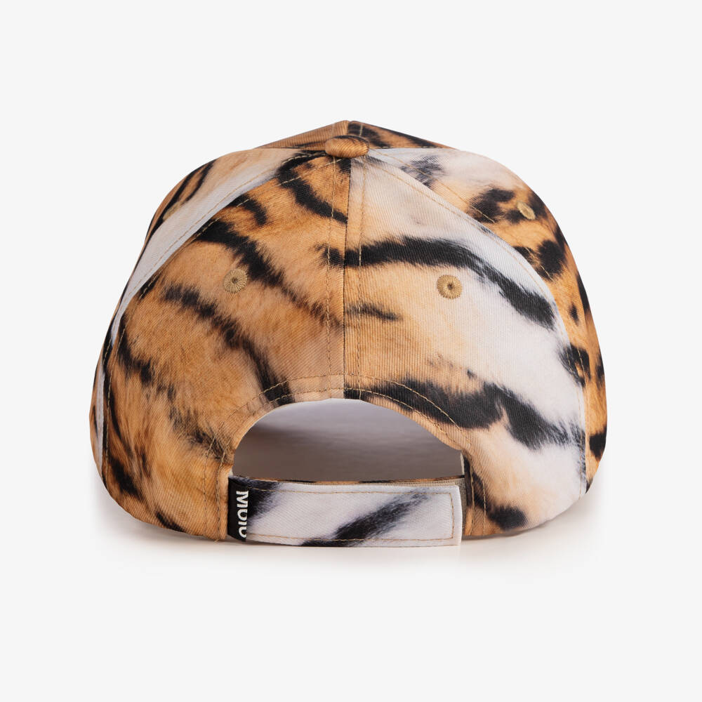 Molo-Girls Orange & Black Tiger Print Cap | Childrensalon