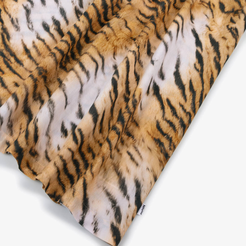 Molo-Girls Orange & Black Tiger Stripe Beach Dress | Childrensalon