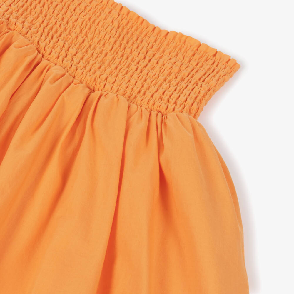 Molo-Girls Orange Tiered Cotton Skirt | Childrensalon