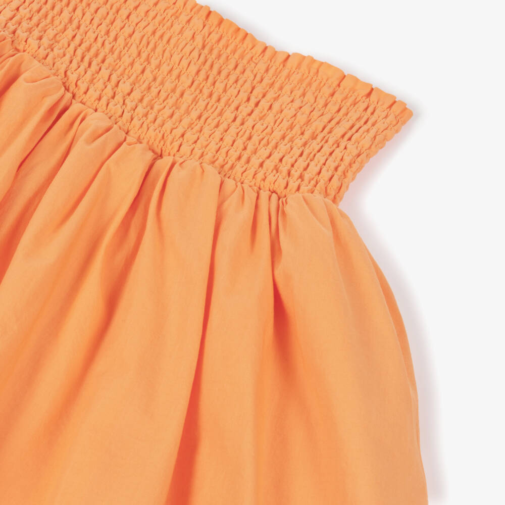 Molo-Girls Orange Tiered Cotton Skirt | Childrensalon