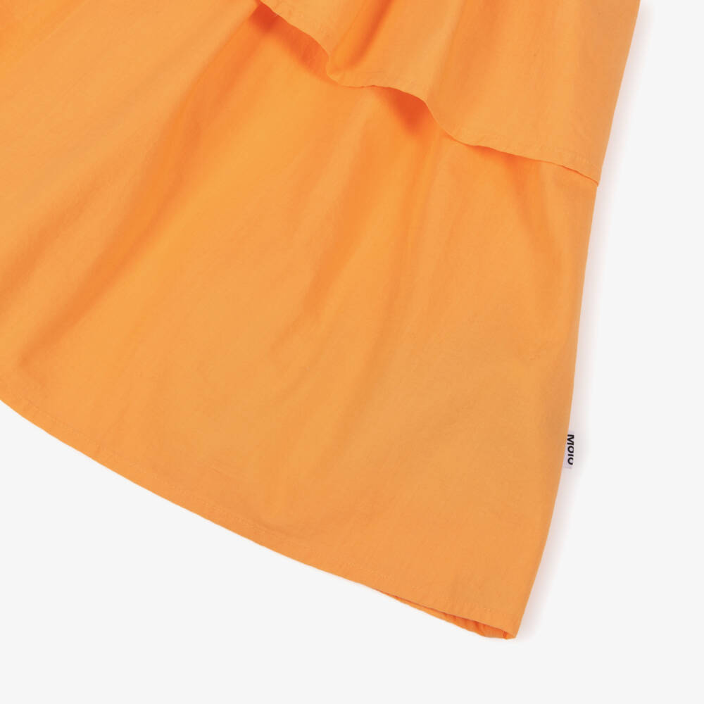 Molo-Girls Orange Tiered Cotton Skirt | Childrensalon