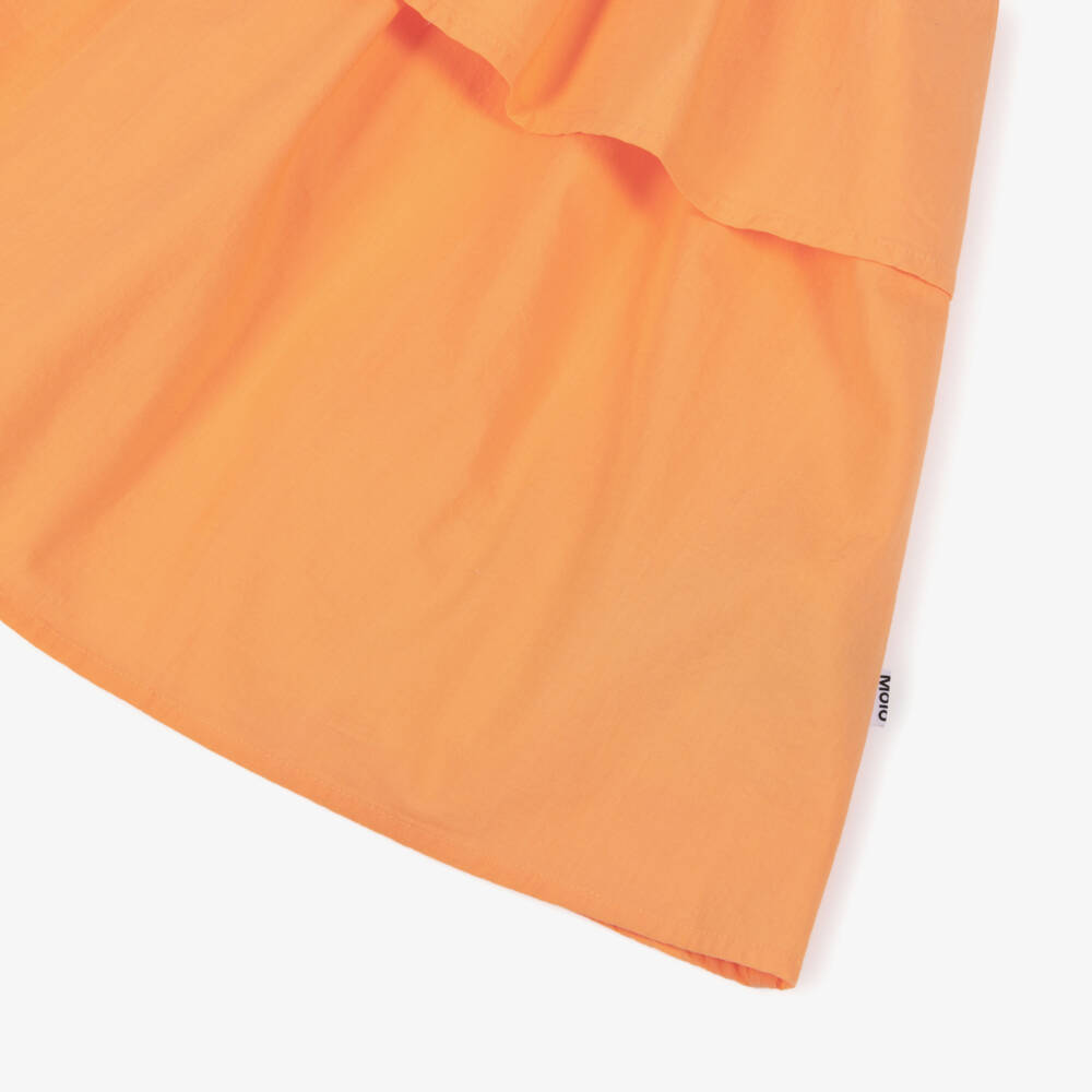 Molo-Girls Orange Tiered Cotton Skirt | Childrensalon