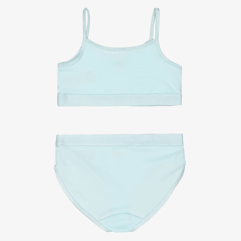 Molo-طقم توب قصير وسروال داخلي لون أزرق فاتح للبنات | Childrensalon
