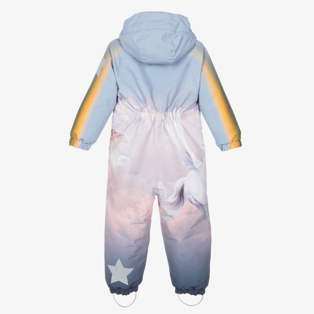 Molo-Girls Pale Pink & Blue Pegasus Snowsuit | Childrensalon