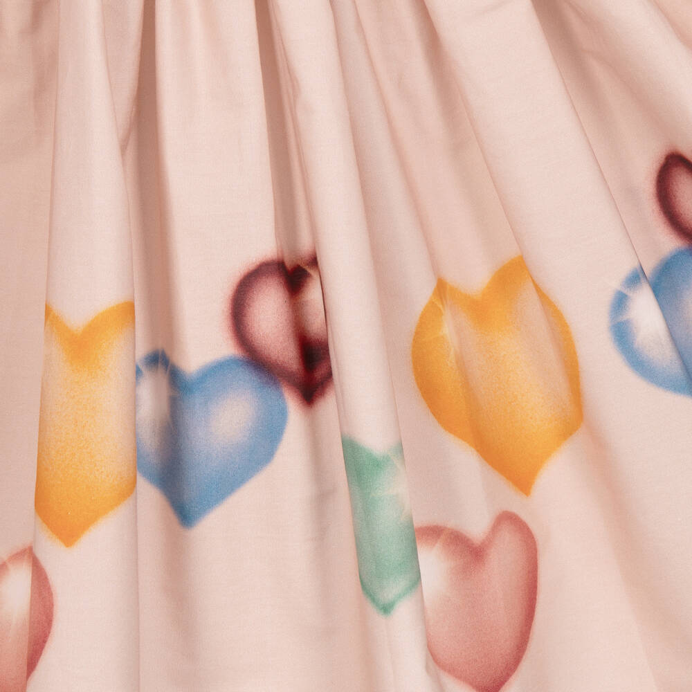 Molo-Girls Pale Pink Heart Print Dress | Childrensalon