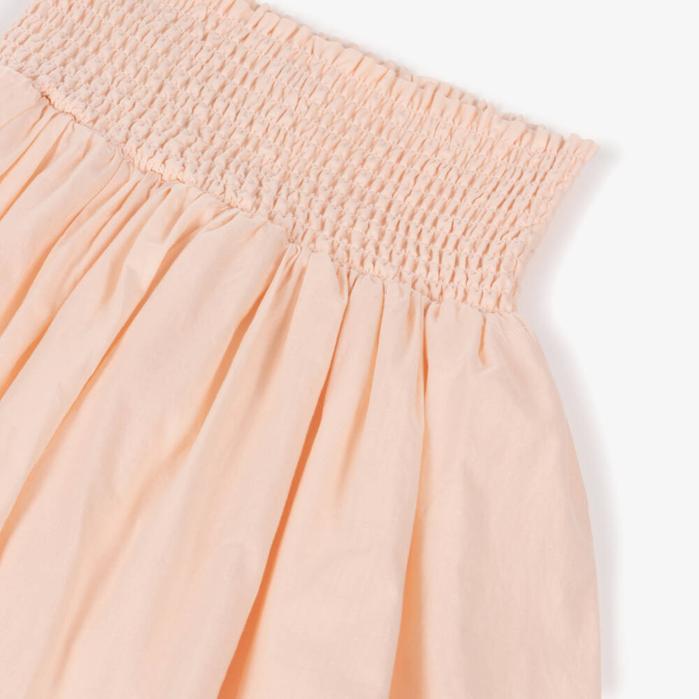 Molo-Girls Pale Pink Tiered Cotton Skirt | Childrensalon